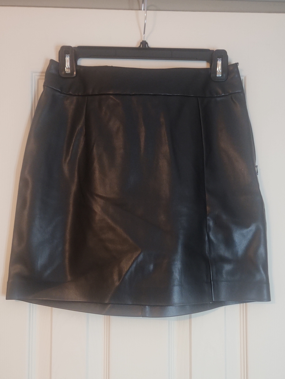 Women's Black Faux Leather Mini Skirt
